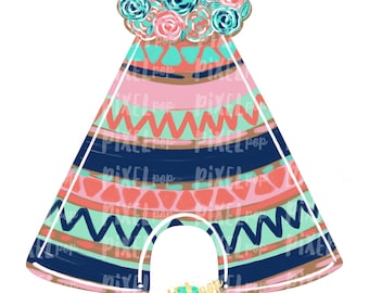 Boho Teepee and Arrow PNG | Teepee Design | Boho Design | Boho Teepee PNG | Sublimation Design | Hand Painted Design | Boho Clipart | Art