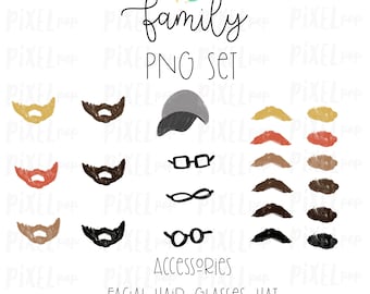 Accessories for Stick Figure People Family Members Art PNG Sublimation | Family Ornament | Family Portrait Images | Digital Download
