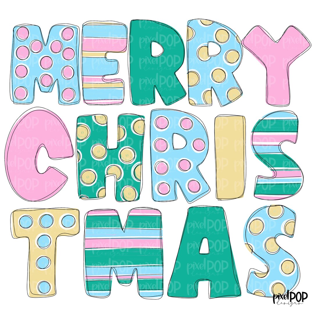 Merry Christmas Pastel PNG | Christmas Art | Christmas | Happy Holidays ...