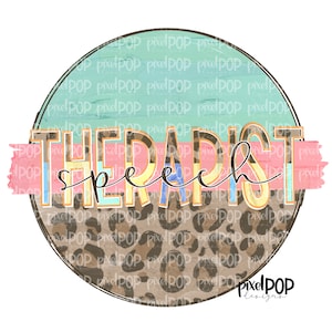 Diseño de leopardo y menta para logopedas / Arte para logopedas ST / Arte dibujado a mano / PNG para logopedas / Arte para logopedas / Descarga digital / Clipart