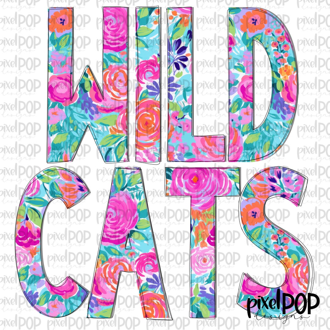 Wildcats Floral Garden Mascot PNG | Wildcats Flower Art | Team Spirit ...