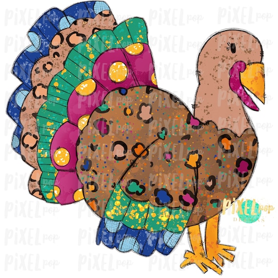 splatter turkey watercolor sublimation png hand drawn etsy