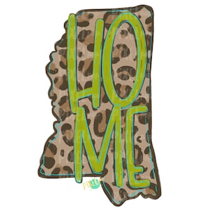 State of Mississippi Shape Home Leopard PNG | Mississippi | Home State | Sublimation Design | Digital Art PNG | Leopard Print