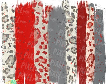 Fondo de pincelada plateada, gris y roja, dibujado a mano, sublimación PNG, colores de equipo, transferencia, impresión digital, imprimible, clip art