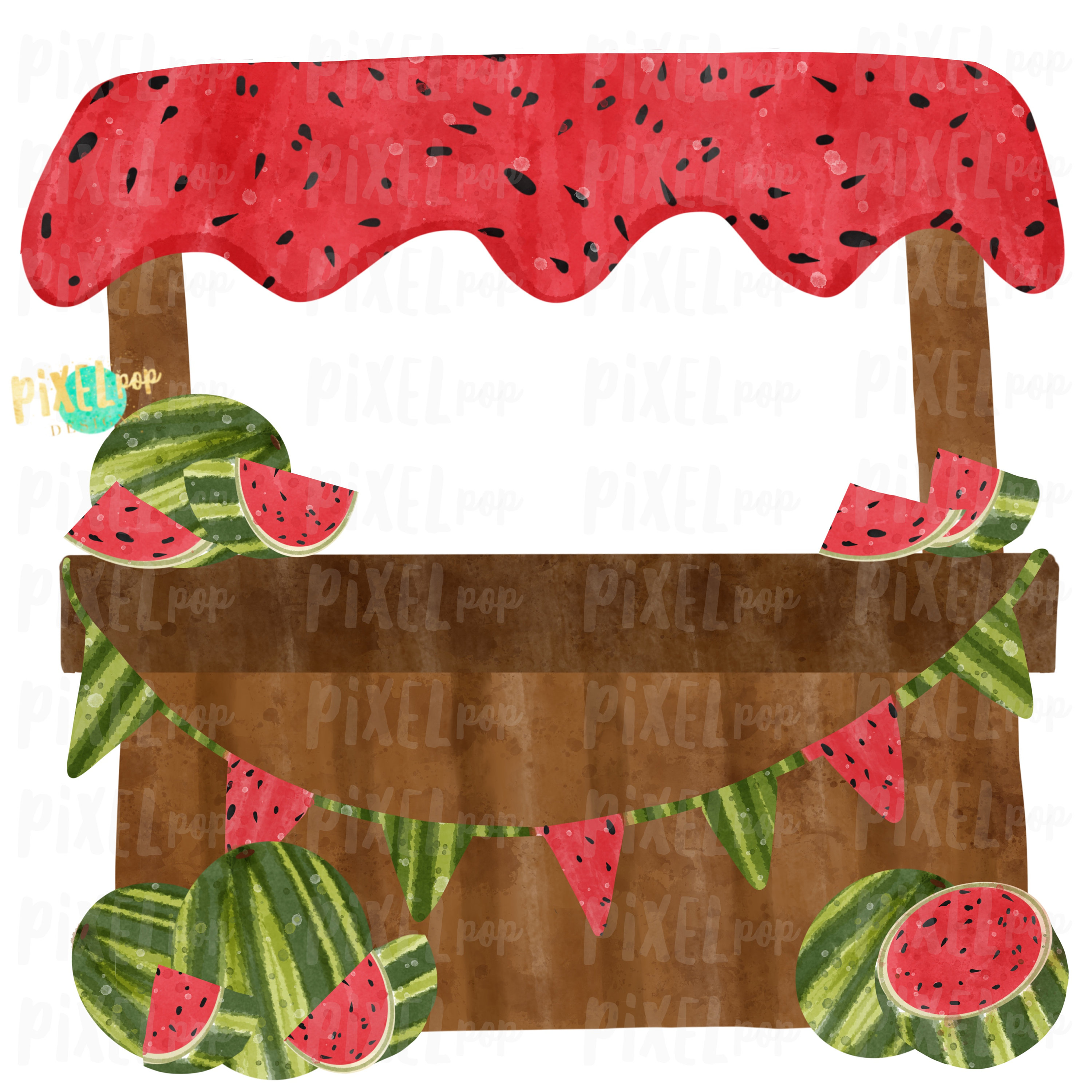 Watermelon Stand Watercolor PNG Sublimation Design Hand | Etsy