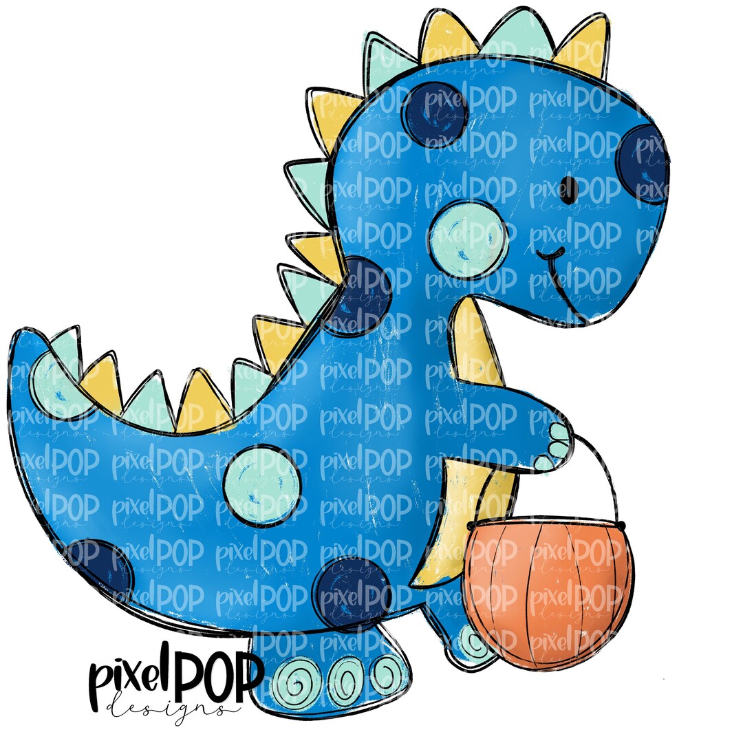 Blue Dinosaur Pumpkin Halloween PNG | Dinosaur | Dino | Dino ...