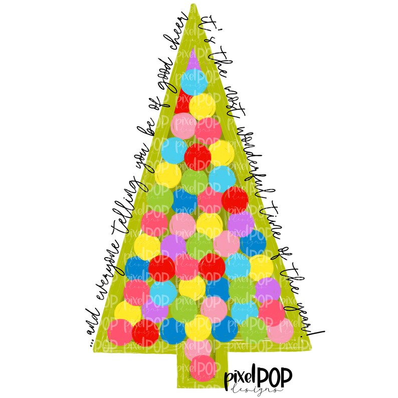 Årets underbaraste julgran i PNG | Handritad juldesign | Sublimeringsdesign | Digital nedladdning | Julkonst | ClipArt bild 1