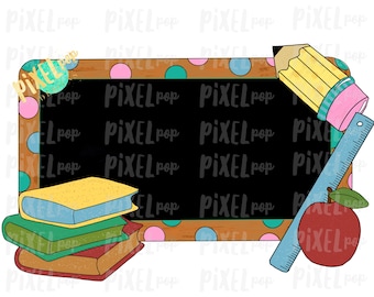 Chalkboard Teacher Frame PNG Sublimation Design | Hand Drawn Design | Sublimation PNG | Digital Download | Printable Artwork | Art