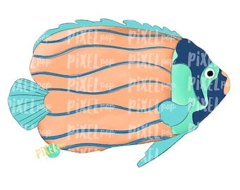Peach Tropical Fish PNG | Aquarium Fish | Fish Art | Fish Sublimation | Fish Design | Tropical Fish Clip Art | Fish Doodle | Digital Fish