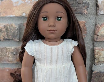 Custom American Girl Doll Teresa: Brown Hair, Green Eyes, Medium Skin Tone Kaya Mold