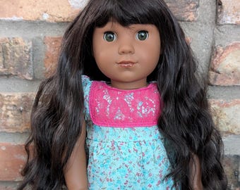 Custom American Girl Doll Deadre: Dark Brown Hair, Hazel Eyes, Medium Skin Tone Kaya Mold