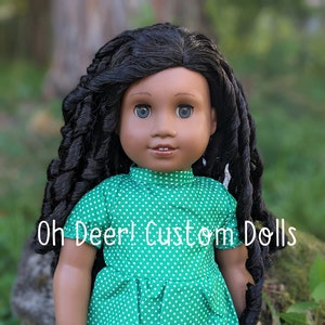OOAK Custom American Girl Doll Viveca Black Hair Grey Eyes Dark Skin Tone Sonali Mold