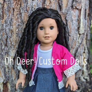 OOAK Custom American Girl Doll Liana Black Curly Hair Hazel Eyes Medium Skin Tone Josefina Mold CYO