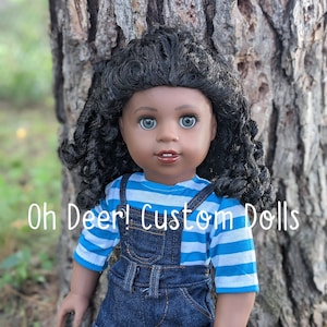 OOAK Custom American Girl Doll Starlina Black Curly Hair Grey Eyes Darkest Skin Tone Makena Mold CYO