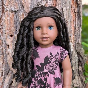 OOAK Custom American Girl Doll Denisse Black Hair Green Eyes Darkest Skin Tone Claudie Mold