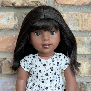 OOAK Custom American Girl Doll Jimena Black Brown Hair Brown Eyes Darkest Skin Tone Claudie Mold