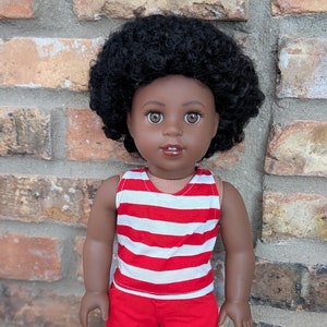OOAK Custom American Girl Doll Aire Black Hair Light Brown Eyes Darkest Skin Tone Makena Mold