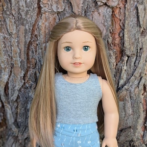 OOAK Custom American Girl Doll Jillian Brown Hair Green Grey Eyes Lightest Skin Tone Jess Mold