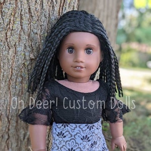 OOAK Custom American Girl Doll Bina Black Braided Hair Brown Eyes Darkest Skin Tone Sonali Mold CYO