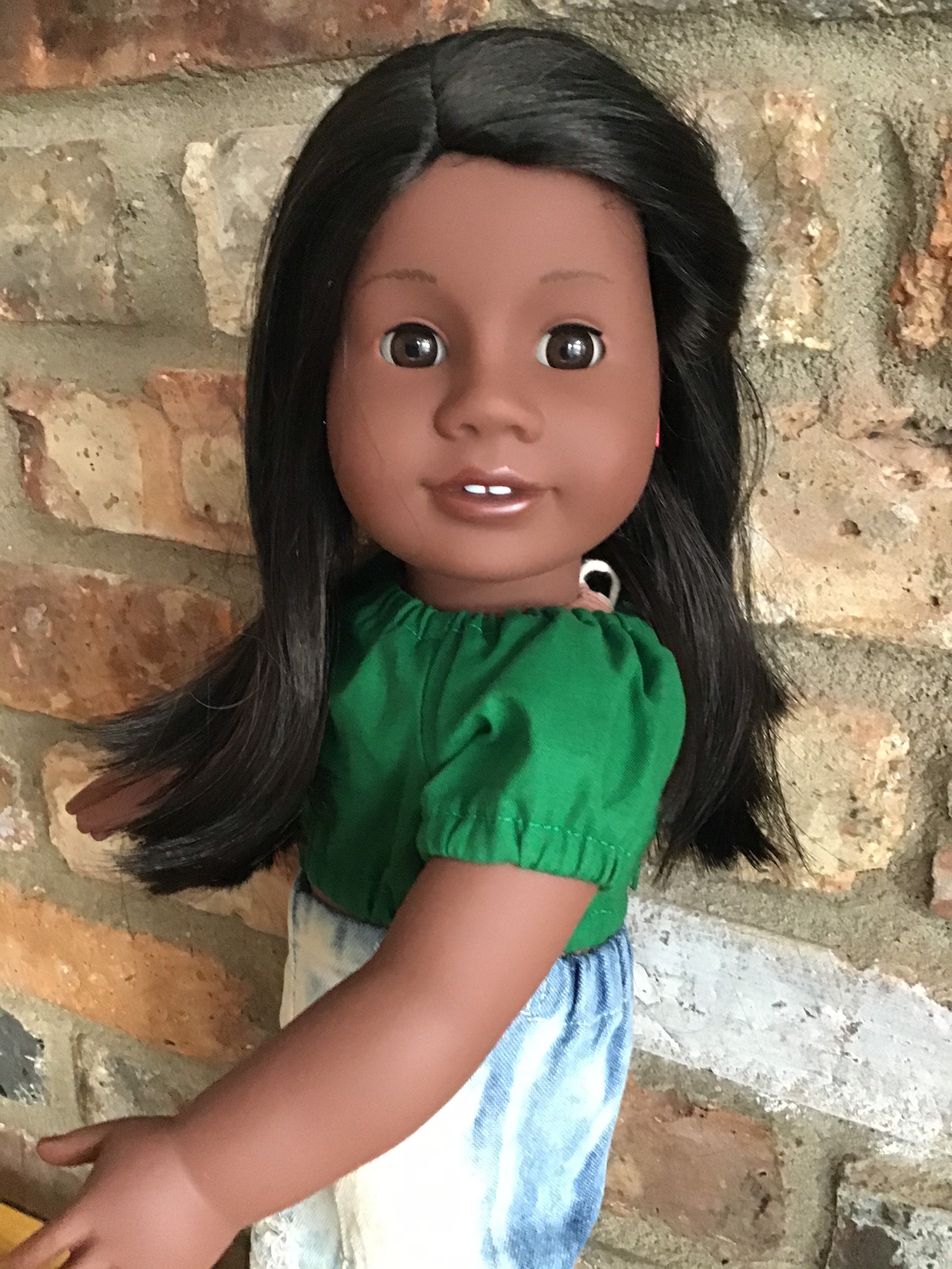 Nina Custom Ooak African American Girl Doll Black Brown Hair Etsy