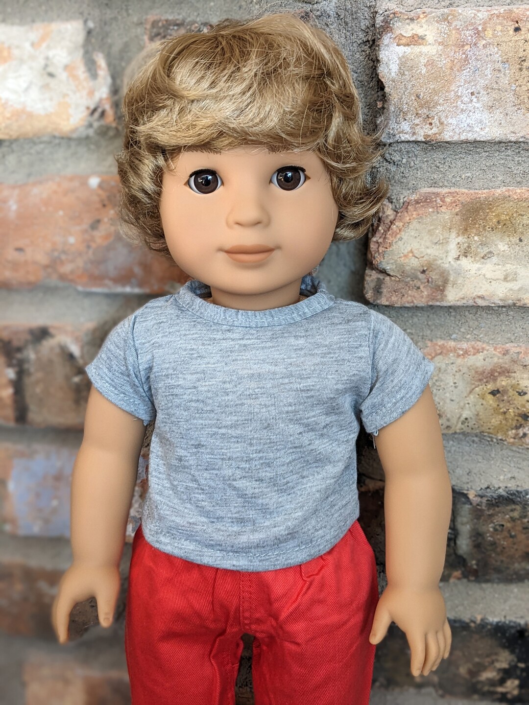 OOAK Custom American Girl Boy Doll Elliot Blonde Hair Brown Etsy