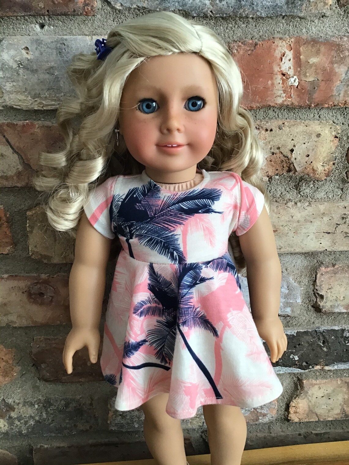 Bailey Custom OOAK American Girl Doll Blonde Curly Hair Blue Etsy