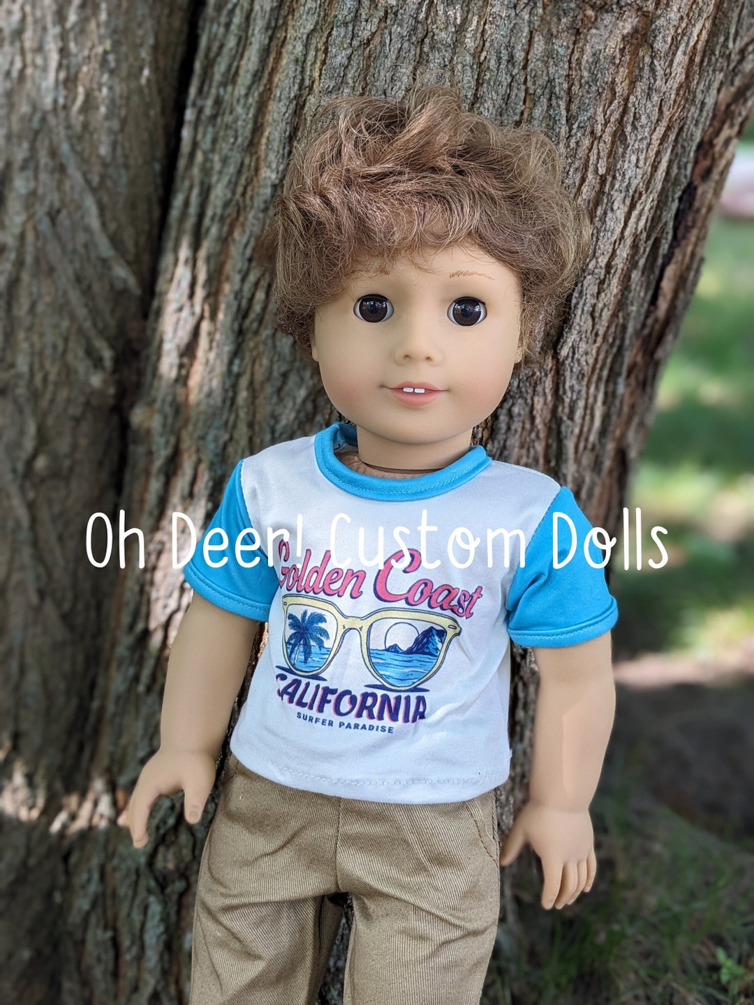 OOAK Custom American Girl Boy Doll Russell Brown Hair Brown Etsy