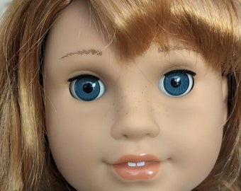 OOAK Custom American Girl Doll Audre Light Red Hair Blue