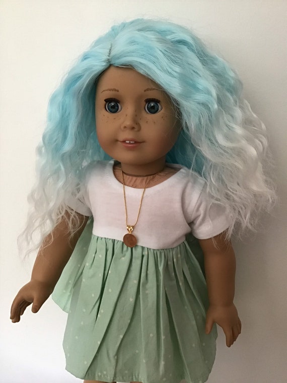 Eden Custom Ooak American Girl Doll White Blonde Hair Blue Green Eyes Classic Mold Light Skin Tone Freckles