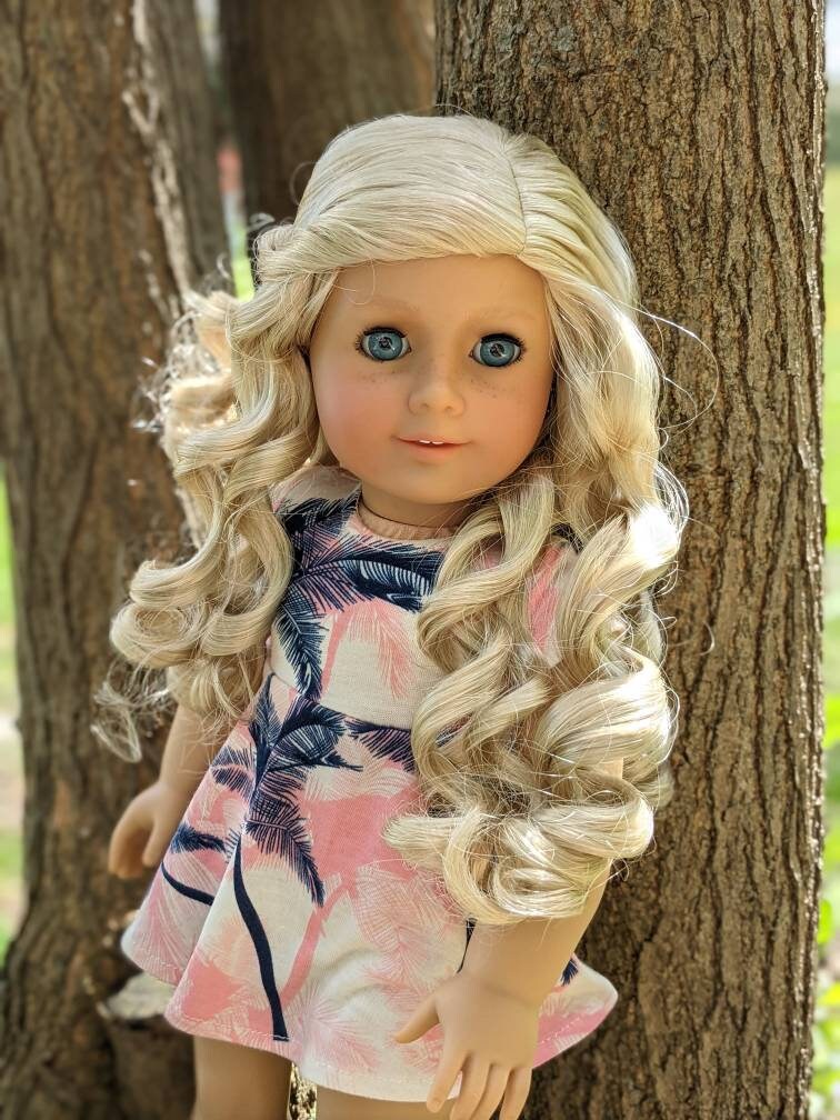 Bailey Custom OOAK American Girl Doll Blonde Curly Hair Blue Etsy