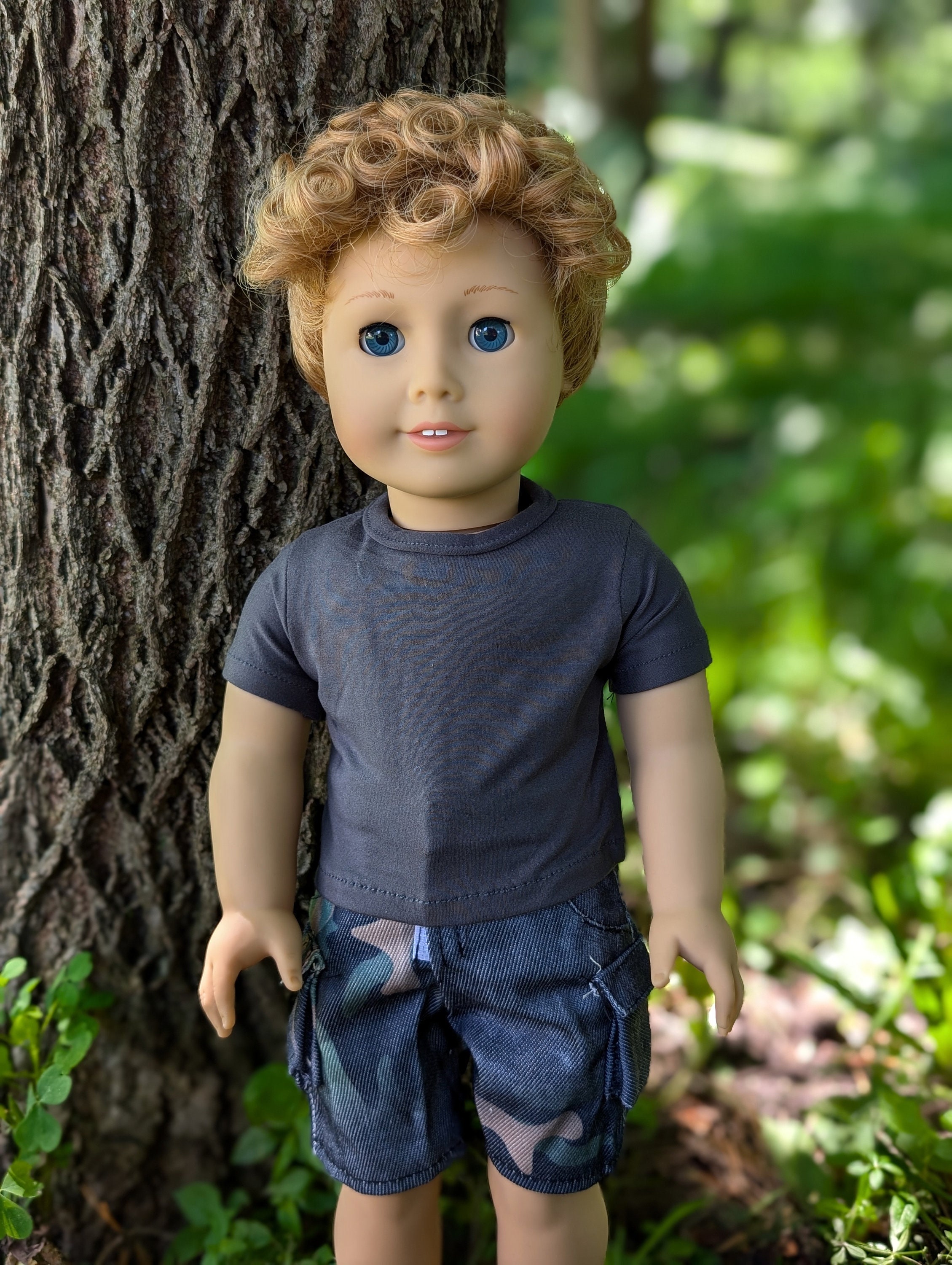 OOAK Custom American Girl Boy Doll Rhys Strawberry blonde Hair Blue Eyes  Light Skin Tone Classic Face Mold Logan