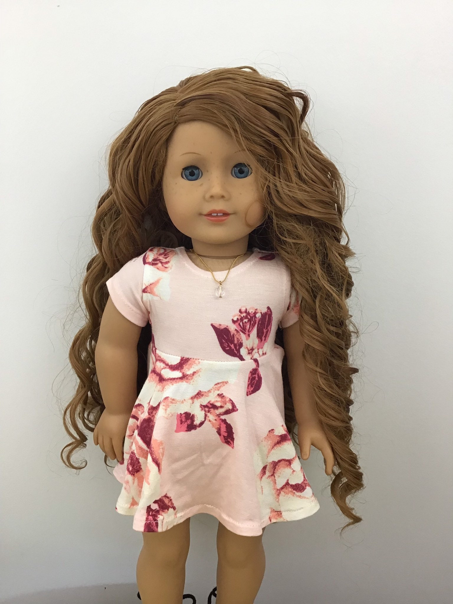 18 inch doll brown hair blue eyes