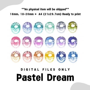 Pastel Dream, Anime Resin Doll Eyes Design – Digital Resin Eye Design for BJD, Dollfie, Azone & Custom DIY Dolls Eye Decals