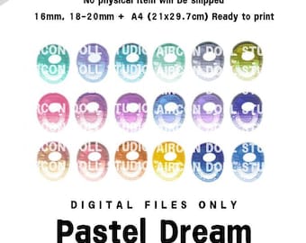 Pastel Anime Doll Eyes Design, BJD DIY Decals (Digital Download)