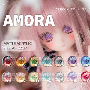 AirconDollStudio Amora 20-22 mm アニメ樹脂ドールアイ カスタムメイド 14色 BJD Volks Dollfie Ddh01 PuyooDoll Azone ドールアイボール