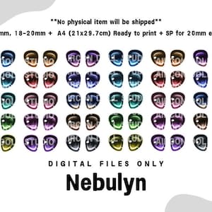Nebulyn, Anime Resin Doll Eyes Design – Digital Resin Eye Design for BJD, Dollfie, Azone & Custom DIY Dolls Eye Decals 16mm to 22mm
