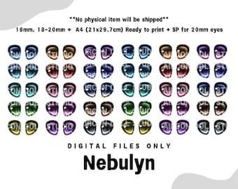 Nebulyn Anime Doll Eyes Design, BJD DIY Decals (Digital Download)