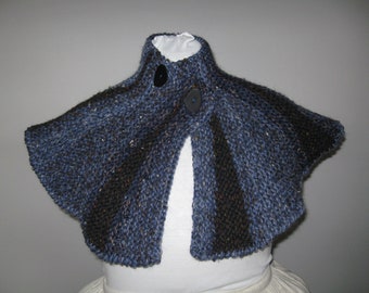 Capelet blue and brown chiné inspiration Oultander
