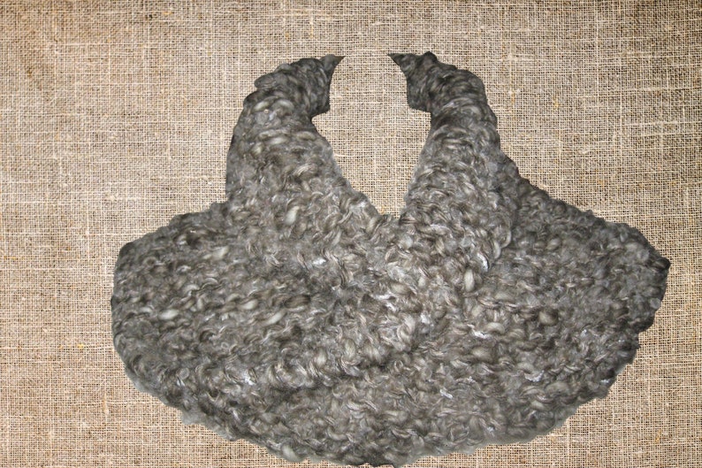 bronze green ecru and beige Outlander-inspired wool snood