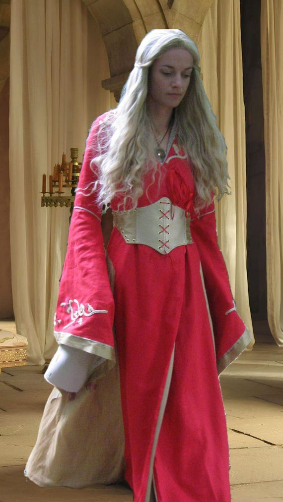 Cersei Lannister, Season 1 and 2, Game of Trones Cosplay, Linen and Silk  Wrap Dress, Hand Embroidered - Etsy