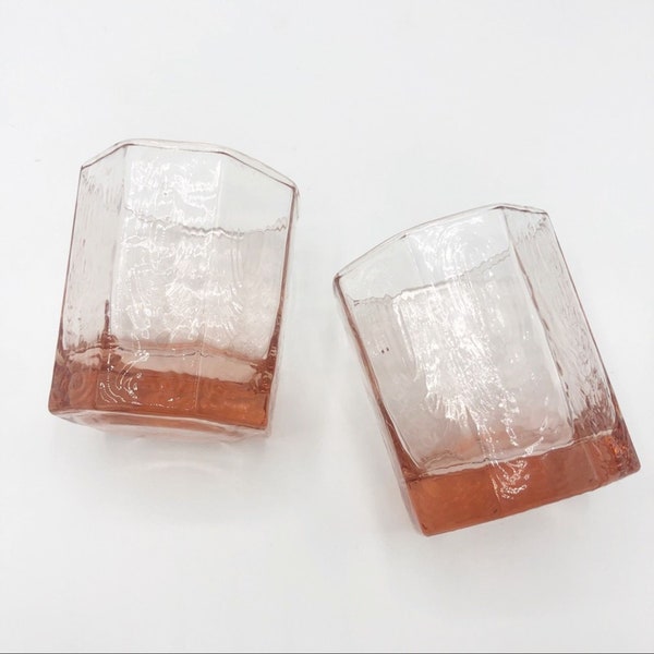 Pink Cocktail or Juice Glass Set of Two