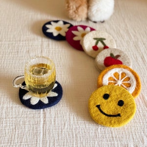 Wool Felt Coaster | Drink coaster | Felted Coaster | 100% Wool | Handmade Nepalese | Tea Coaster | Sustainable gifts | Fairtrade Gift |