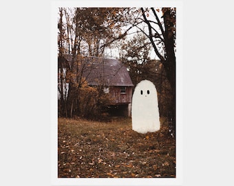 Haunted Harvest | 5x7 in. | afdrukken Ghost Illustration Art Print, Spooky Print, Spooky Art, Halloween Art, Wall Art, Halloween Decor
