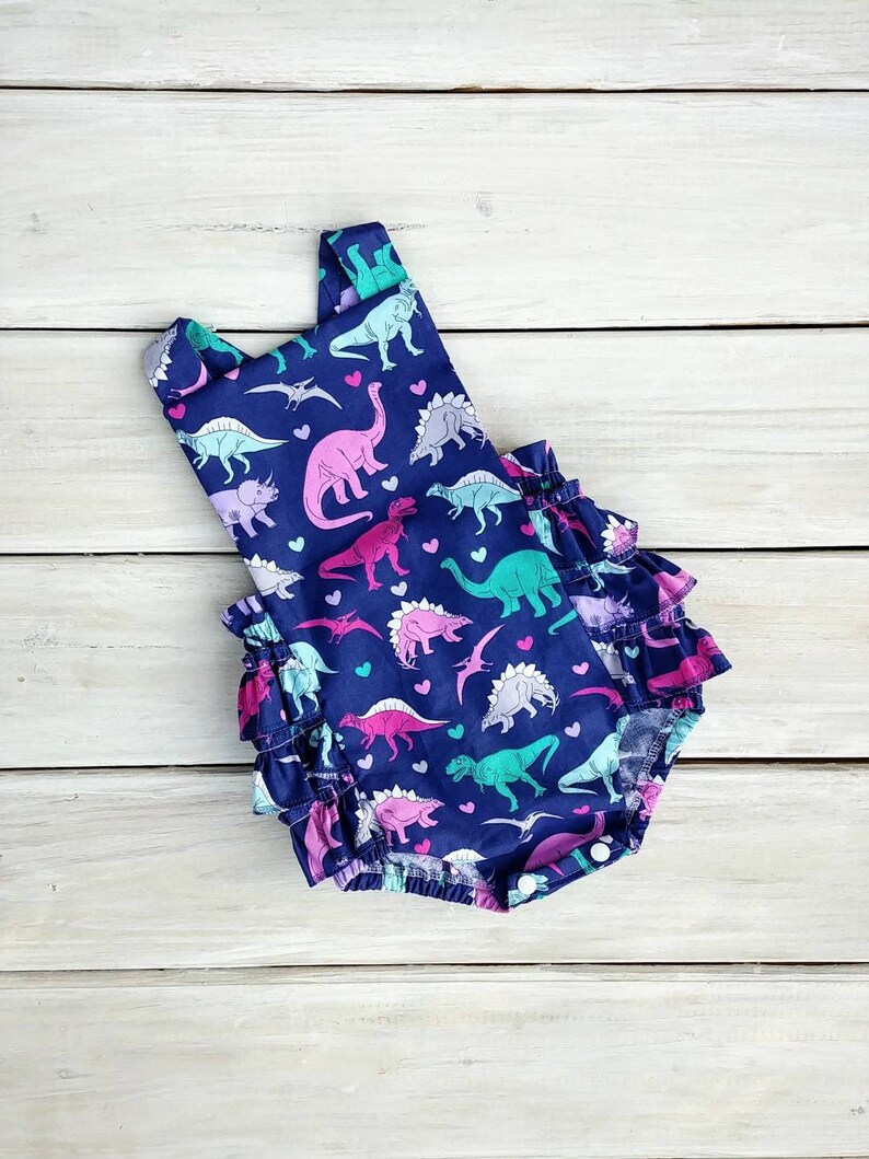 dinosaur romper baby girl