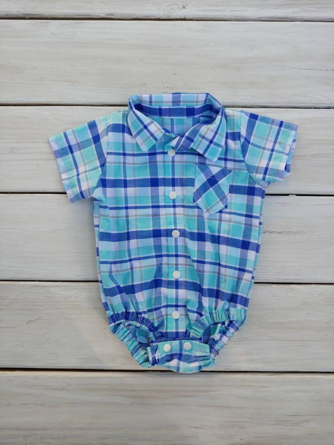 Boys Button up Romper Boy Easter Romper Baby Boy Outfit Etsy