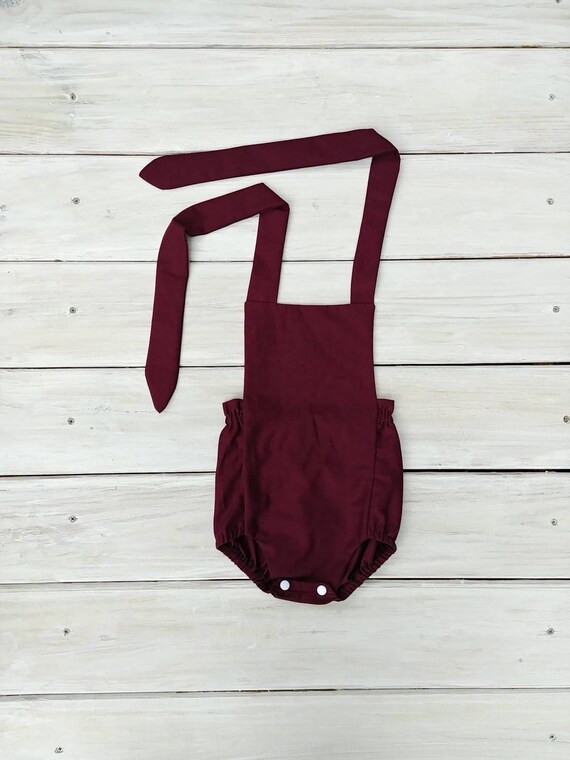 maroon baby romper