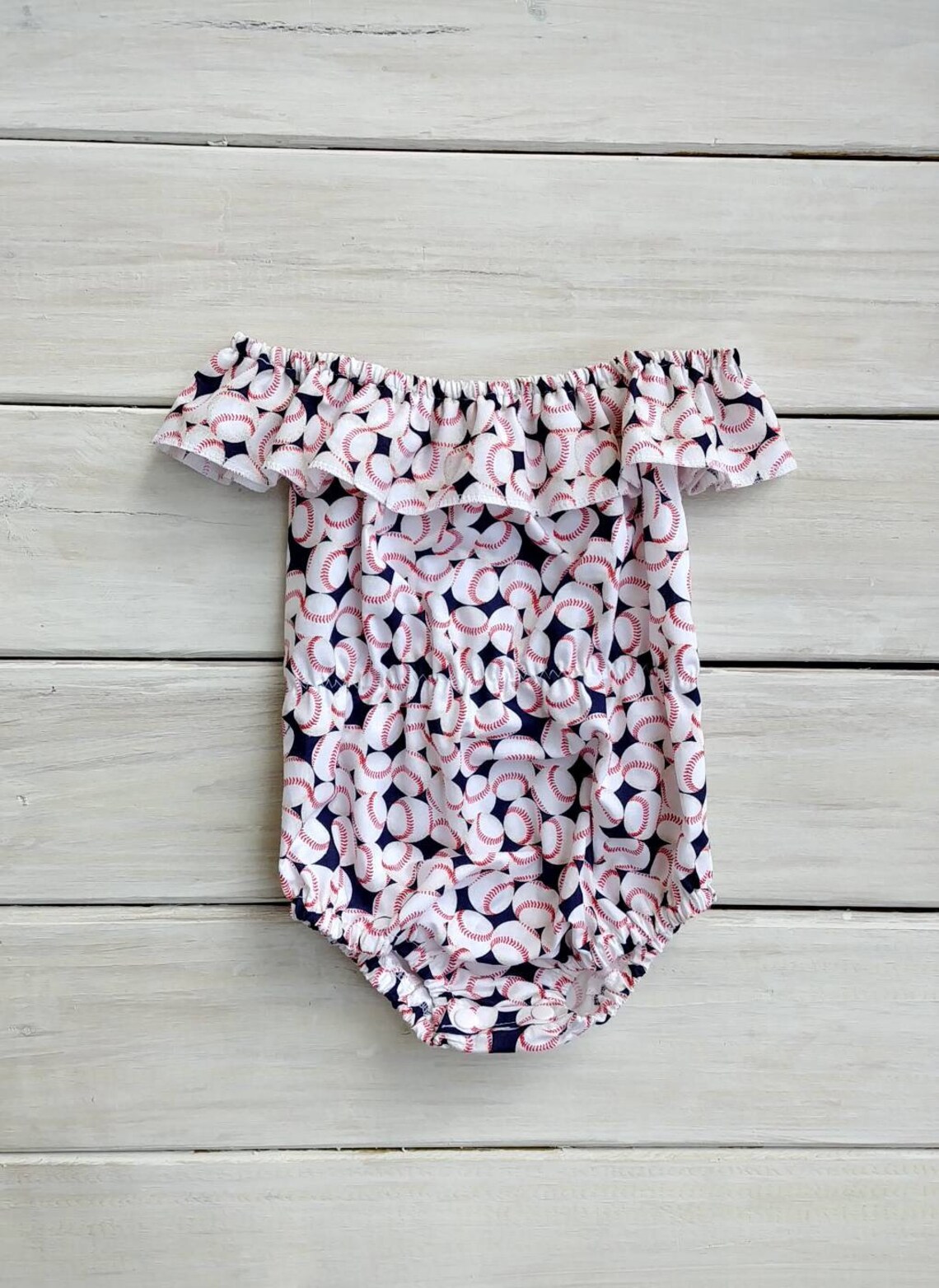 Baseball Baby Romper Girls Romper Girls Baseball Romper off Etsy
