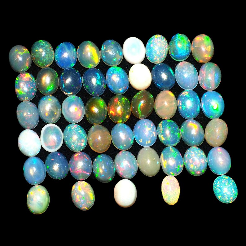 50 Pcs 5mm4mm Natural Opal Finest Quality Untreated Flashy Gems from Ethiopia