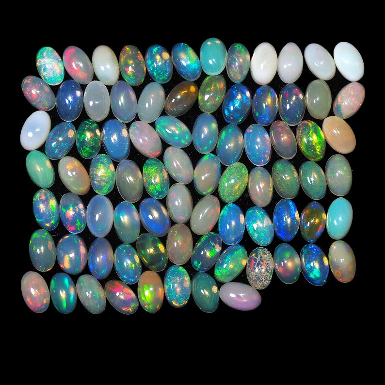 80 Pcs 5mm3mm Natural Opal Finest Quality Untreated Flashy Gems from Ethiopia