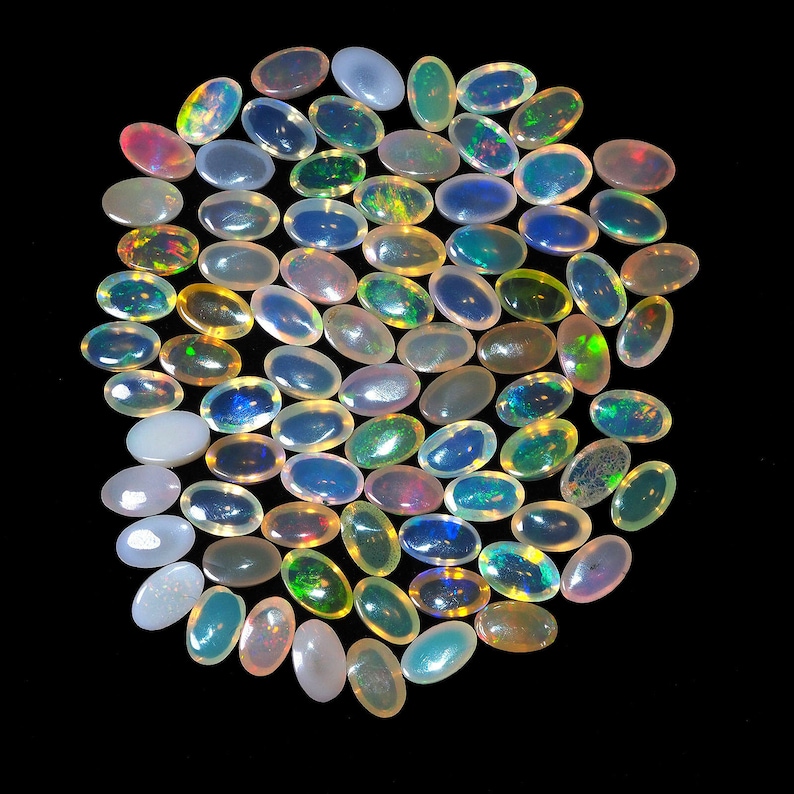 80 Pcs 5mm3mm Natural Opal Finest Quality Untreated Flashy Gems from Ethiopia